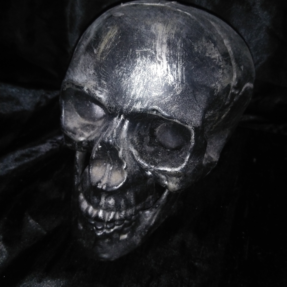 Decorative Black Skull Sculpture
